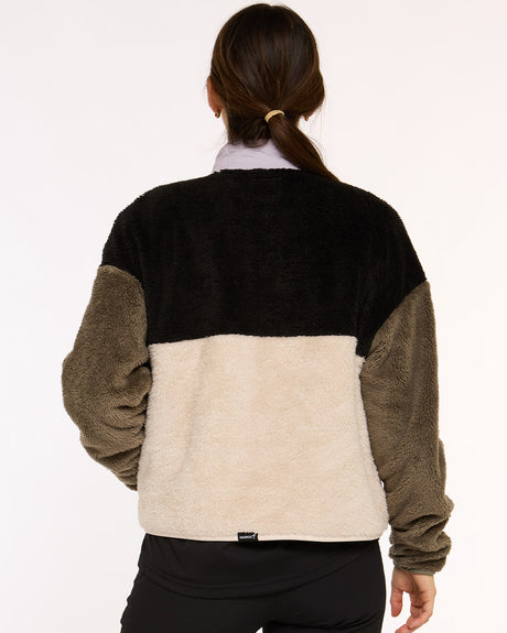 Womens Sherpa Half Zip Fleece | Triple Scoop