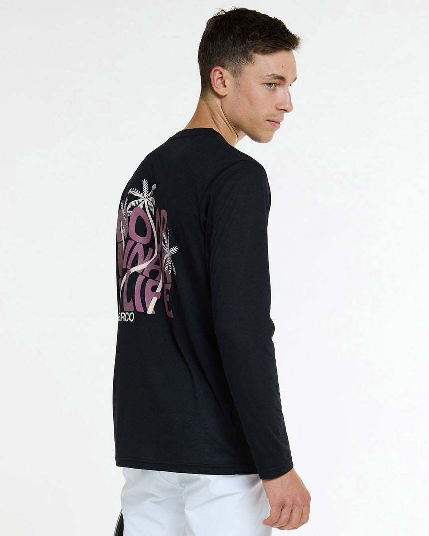 Mens Long Sleeve Tech Tee | Black